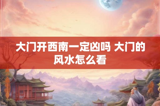 大门开西南一定凶吗 大门的风水怎么看