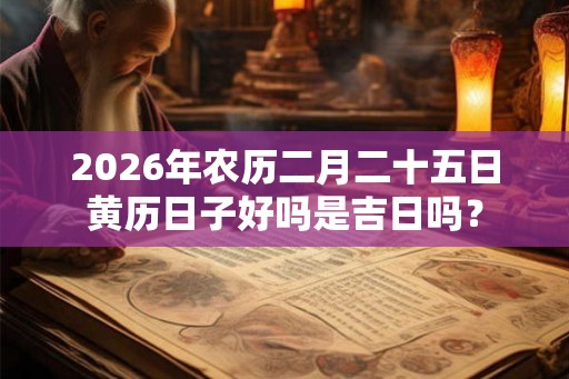 2026年农历二月二十五日黄历日子好吗是吉日吗？