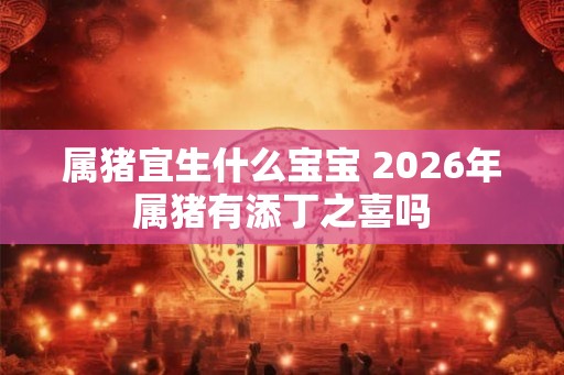 属猪宜生什么宝宝 2026年属猪有添丁之喜吗
