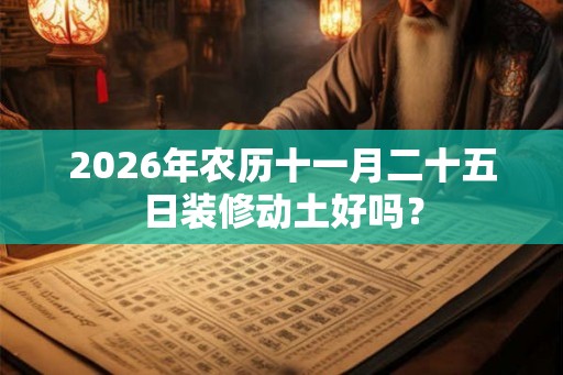 2026年农历十一月二十五日装修动土好吗？