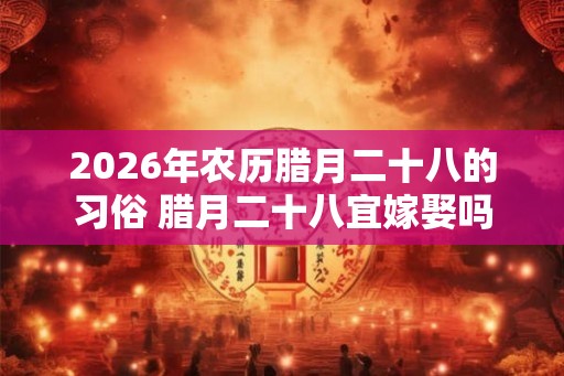 2026年农历腊月二十八的习俗 腊月二十八宜嫁娶吗