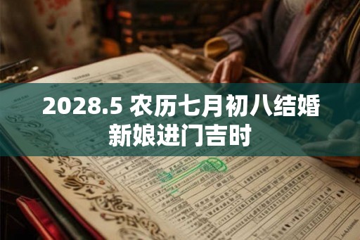 2028.5 农历七月初八结婚新娘进门吉时