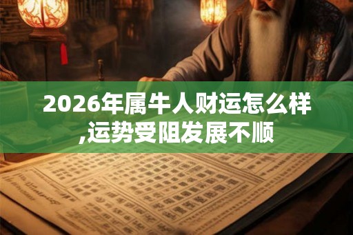 2026年属牛人财运怎么样,运势受阻发展不顺