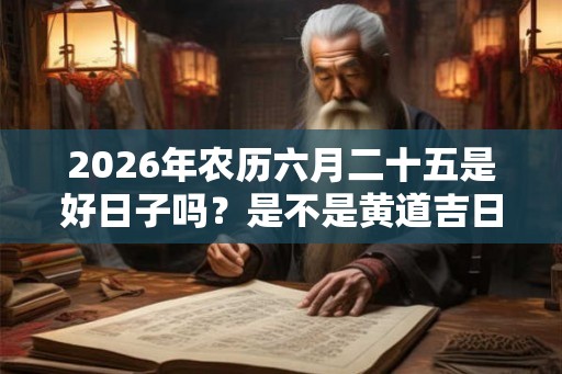 2026年农历六月二十五是好日子吗？是不是黄道吉日？