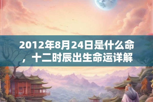 2012年8月24日是什么命，十二时辰出生命运详解