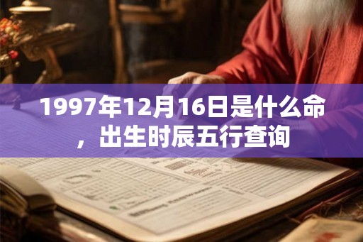 1997年12月16日是什么命，出生时辰五行查询