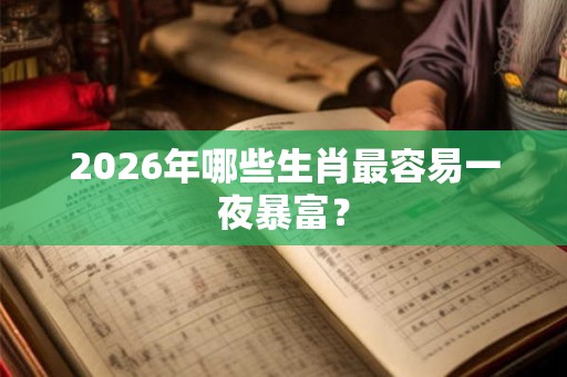 2026年哪些生肖最容易一夜暴富？