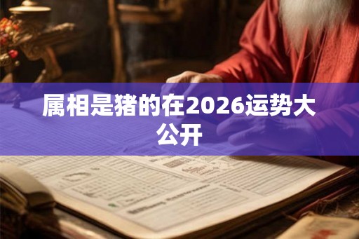 属相是猪的在2026运势大公开