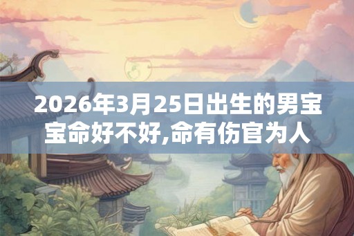 2026年3月25日出生的男宝宝命好不好,命有伤官为人热情