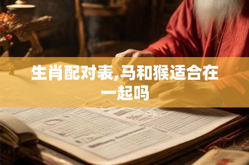 生肖配对表,马和猴适合在一起吗