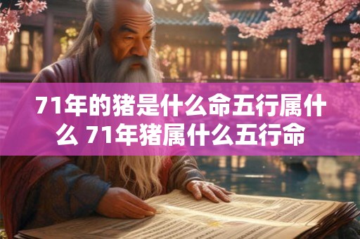 71年的猪是什么命五行属什么 71年猪属什么五行命