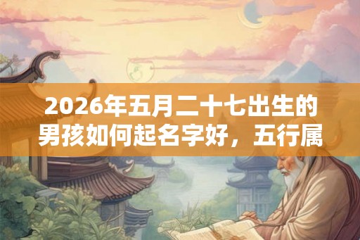 2026年五月二十七出生的男孩如何起名字好，五行属什么