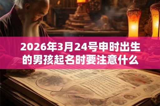 2026年3月24号申时出生的男孩起名时要注意什么