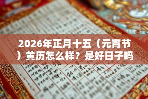 2026年正月十五（元宵节）黄历怎么样？是好日子吗？