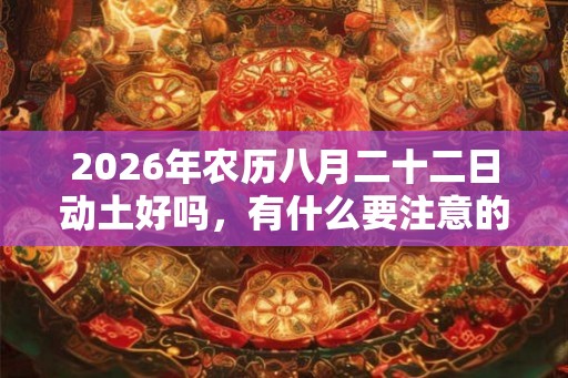 2026年农历八月二十二日动土好吗,有什么要注意的? 2026年农历八月二十二日动土好吗,有什么要注意的?