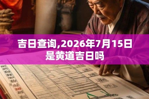 吉日查询,2026年7月15日是黄道吉日吗
