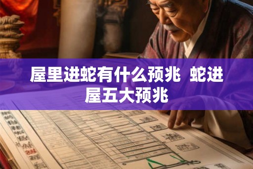 屋里进蛇有什么预兆 蛇进屋五大预兆 屋里进蛇有什么预兆 蛇进屋五大预兆