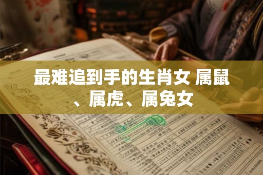 最难追到手的生肖女 属鼠、属虎、属兔女