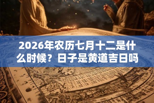 2026年农历七月十二是什么时候?日子是黄道吉日吗? 2026年农历七月十二是什么时候?日子是黄道吉日吗?