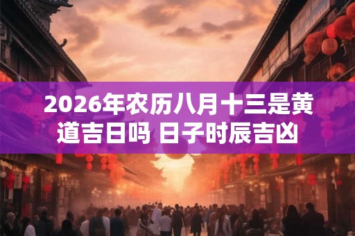 2026年农历八月十三是黄道吉日吗 日子时辰吉凶