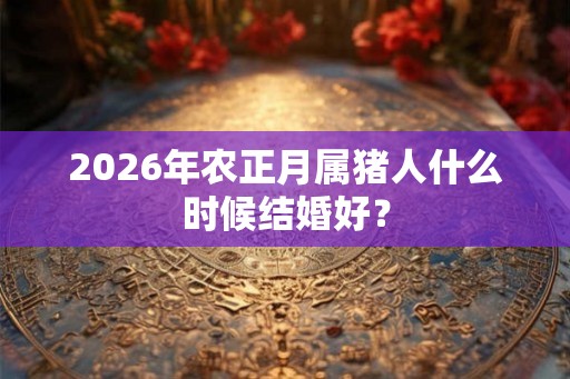 2026年农正月属猪人什么时候结婚好？