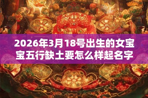 2026年3月18号出生的女宝宝五行缺土要怎么样起名字