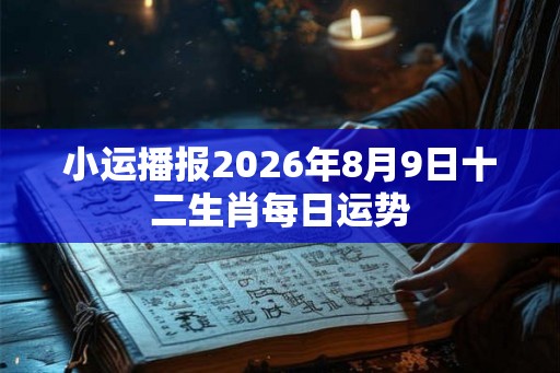小运播报2026年8月9日十二生肖每日运势