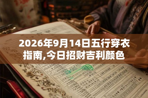 2026年9月14日五行穿衣指南,今日招财吉利颜色