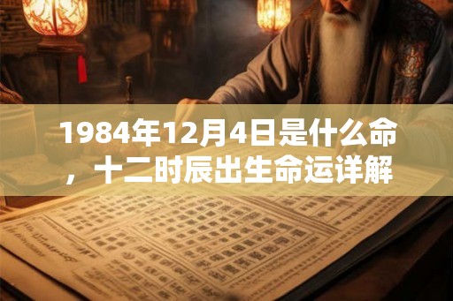 1984年12月4日是什么命,十二时辰出生命运详解 1984年12月4日是什么命,十二时辰出生命运详解