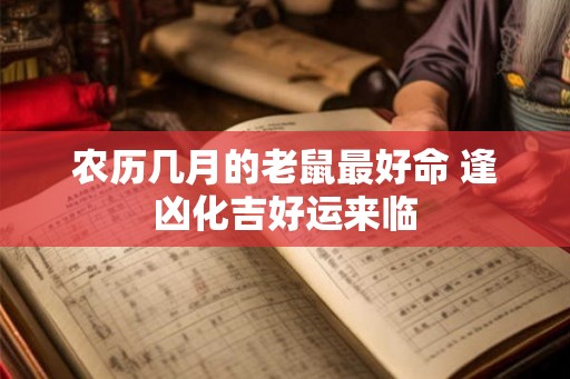 农历几月的老鼠最好命 逢凶化吉好运来临