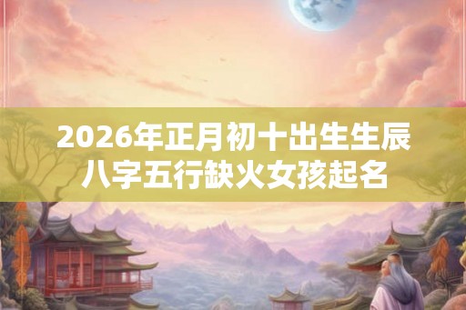 2026年正月初十出生生辰八字五行缺火女孩起名
