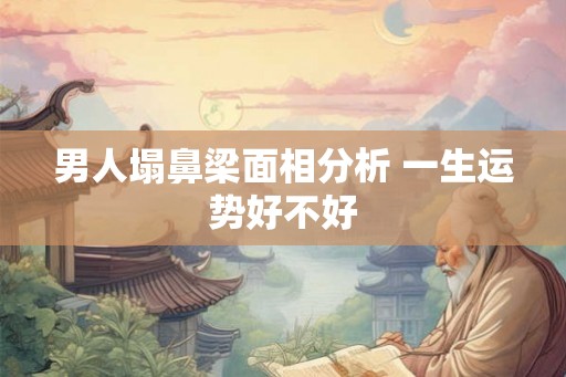 男人塌鼻梁面相分析 一生运势好不好