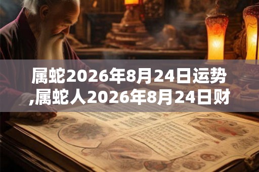 属蛇2026年8月24日运势,属蛇人2026年8月24日财运,生肖蛇2026年8月24日运势