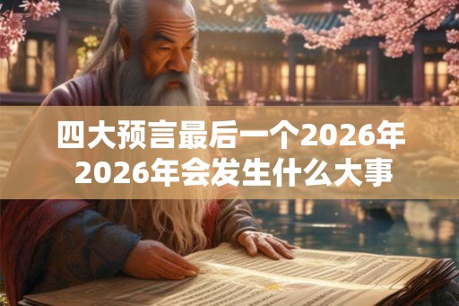 四大预言最后一个2026年 2026年会发生什么大事