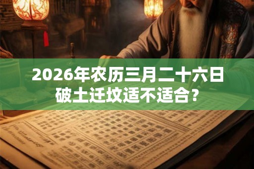 2026年农历三月二十六日破土迁坟适不适合？