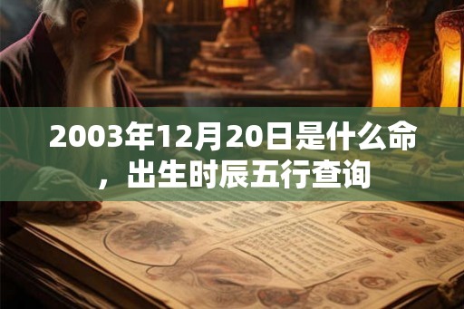 2003年12月20日是什么命,出生时辰五行查询 2003年12月20日是什么命,出生时辰五行查询