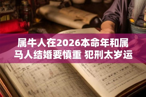 属牛人在2026本命年和属马人结婚要慎重 犯刑太岁运势受损