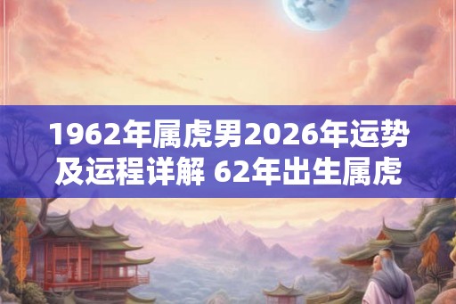 1962年属虎男2026年运势及运程详解 62年出生属虎人2026全年每月运势男性 1962年属虎男2026年运势及运程详解 62年出生属虎人2026全年每月运势男性