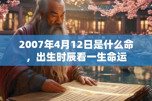 2007年4月12日是什么命，出生时辰看一生命运