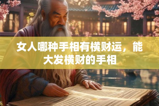 女人哪种手相有横财运,能大发横财的手相 女人哪种手相有横财运,能大发横财的手相