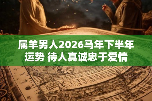 属羊男人2026马年下半年运势 待人真诚忠于爱情