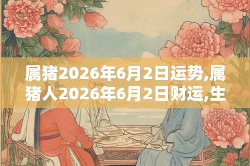 属猪2026年6月2日运势,属猪人2026年6月2日财运,生肖猪2026年6月2日运势