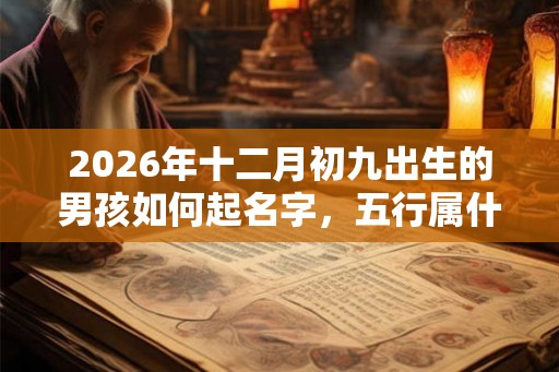 2026年十二月初九出生的男孩如何起名字，五行属什么