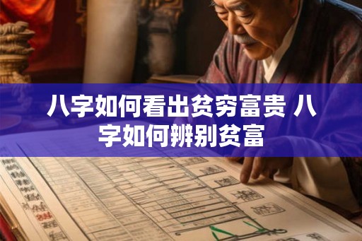 八字如何看出贫穷富贵 八字如何辨别贫富