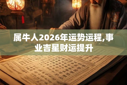 属牛人2026年运势运程,事业吉星财运提升