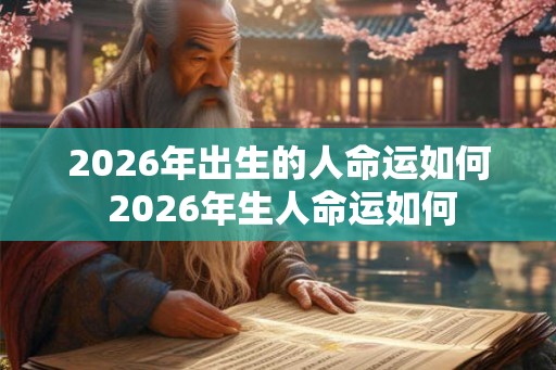 2026年出生的人命运如何 2026年生人命运如何