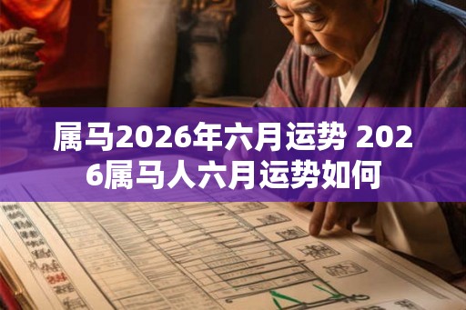 属马2026年六月运势 2026属马人六月运势如何