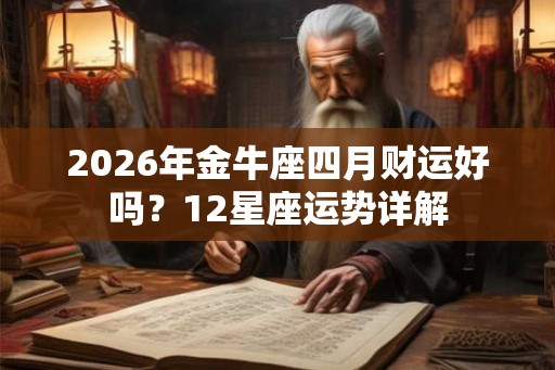 2026年金牛座四月财运好吗？12星座运势详解