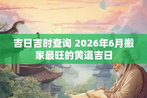 吉日吉时查询 2026年6月搬家最旺的黄道吉日