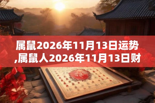 属鼠2026年11月13日运势,属鼠人2026年11月13日财运,生肖鼠2026年11月13日运势